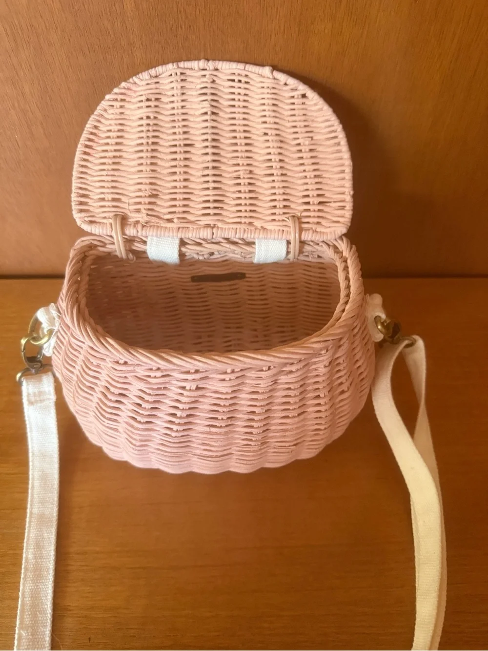 Olli Ella Mini Chari Rattan Bag - Rose